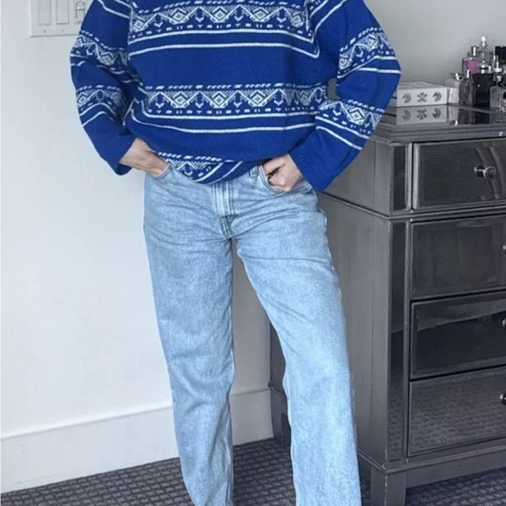 Vintage Lord & Taylor Blue Shetland Wool Sweater L